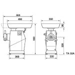 چرخ گوشت رومیزی سایز 32 امگا ایتالیا مدل TA32