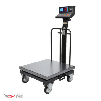 باسکول 500 کیلویی چرخدار محک مدل 13000 پلاس پرینتردار سینی گالوانیزه