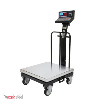 باسکول 500 کیلویی چرخدار محک مدل 13000 پلاس پرینتردار سینی استیل