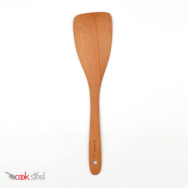 810 کفگیر سرکج چوبی بزرگ الگانت روکش ضد آب (چوب راش) ELEGANT