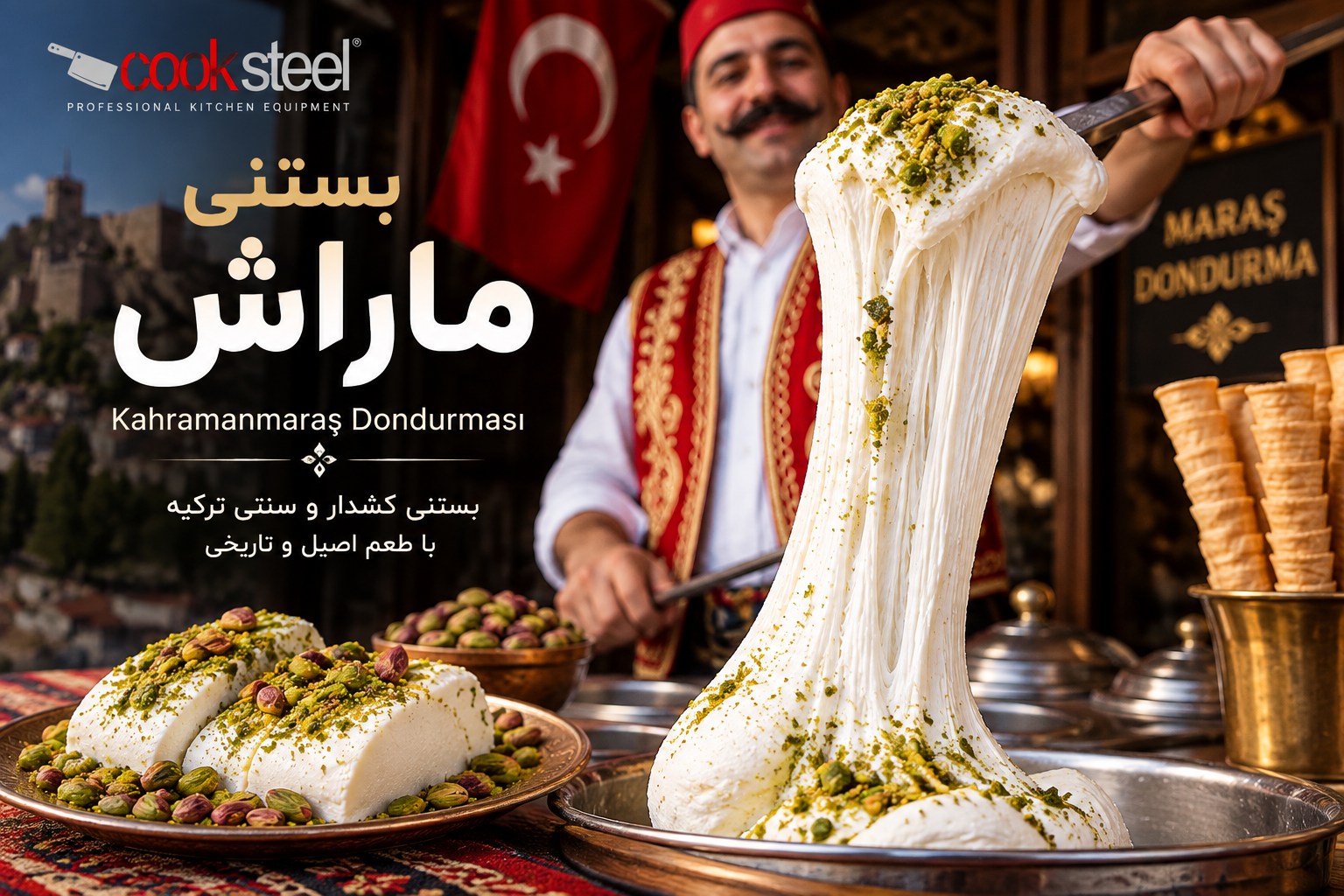 بستنی ماراش؛ بستنی کشدار سنتی Kahramanmaraş ترکیه